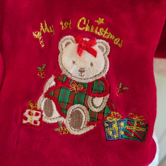 Vintage Baby's 1st Christmas Red Sweater/Coat - Picture 3 of 5